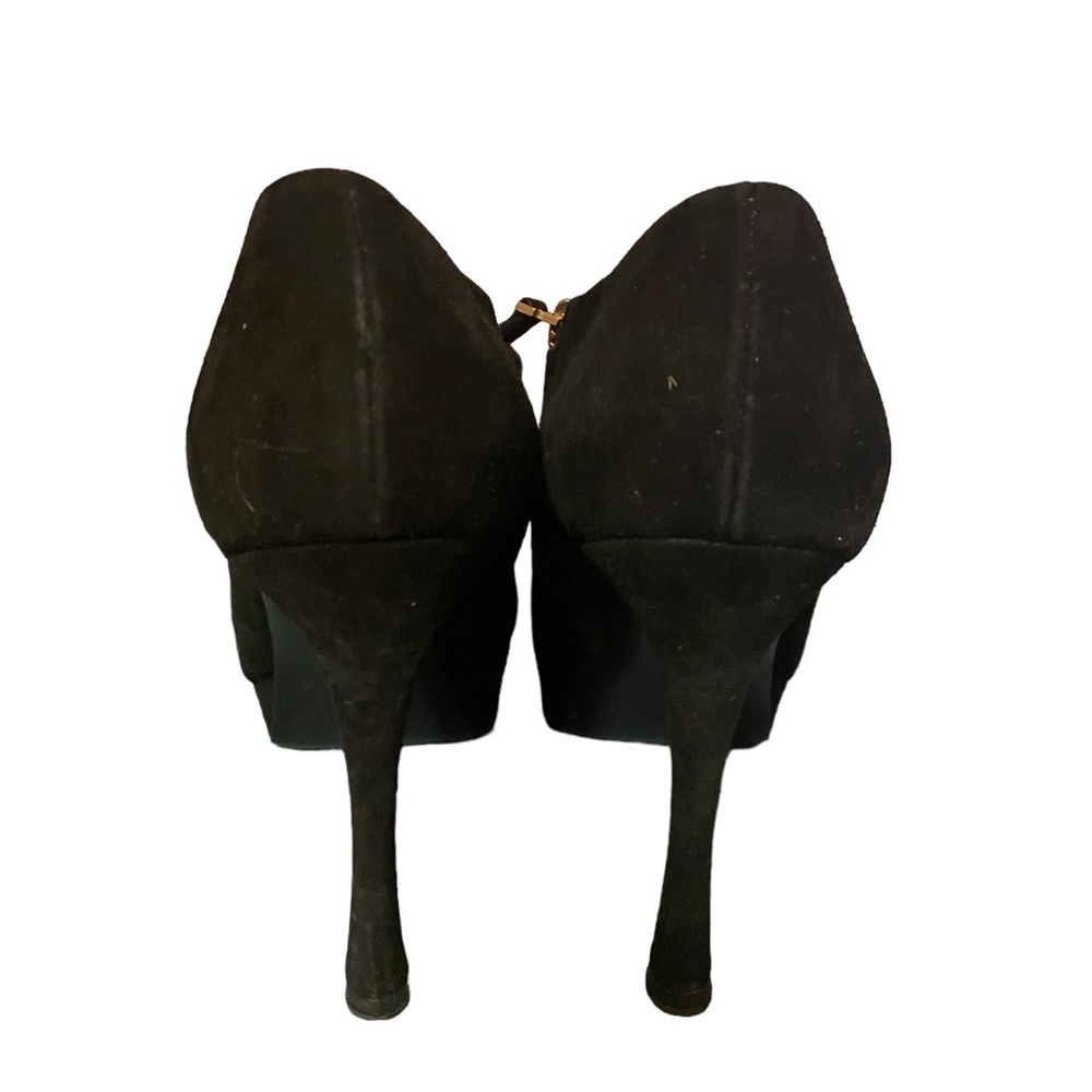 YSL BLACK SUEDE PLATFORM ANKLE BOOTIES - Picture 4 of 8